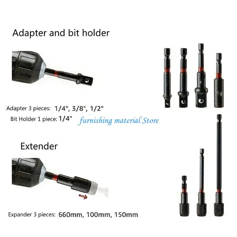 

Y5GD Nut Driver Set Impact Drills tip Impact Socket Adapters Labor Saving