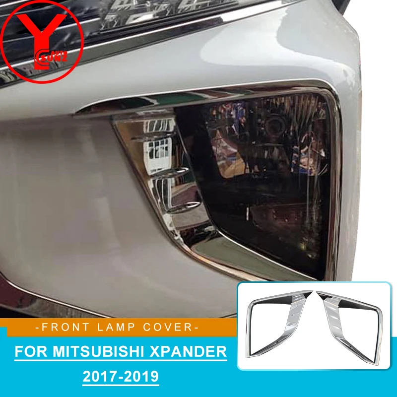 

Chrome Front Lamp Trim Headlight Overlay Frame Cover Car Styling Accessories For Mitsubishi Xpander X-pander 2017 2018 2019