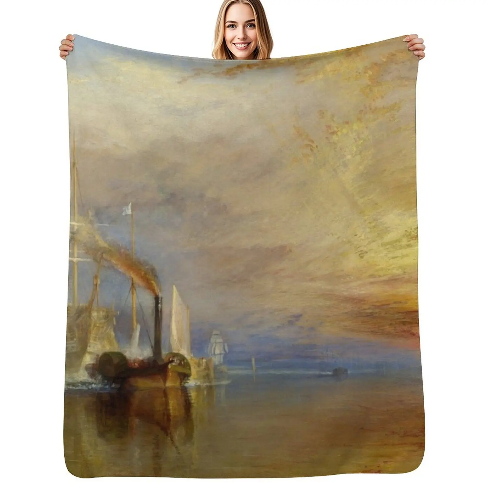 

The Fighting Temeraire by J. M. W. Turner (1838) Throw Blanket manga Bed Bed Fashionable Blankets