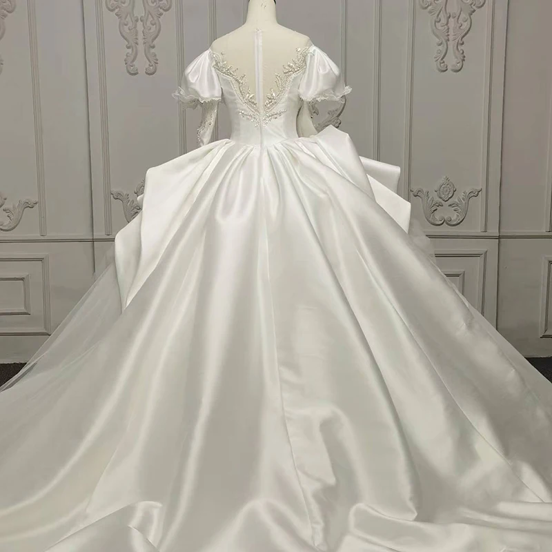 International Wedding Dresses For Women Tired Puff Sleeve Ball Gown Organza Pattern Wedding Gowns DY9842 robe de mariée