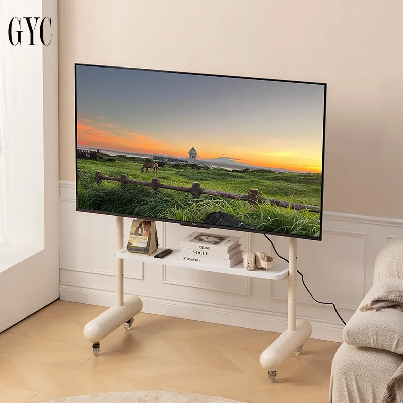 

TV floor-to-ceiling bracket, living room, bedroom, stainless steel removable simple cart, home hanger 40-100 inches