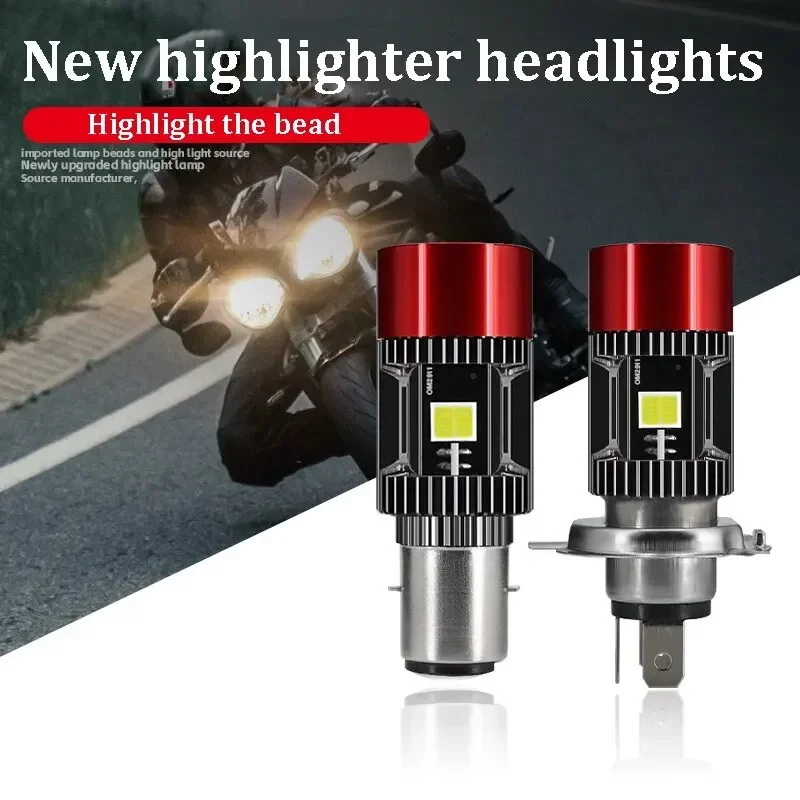 

30W High Power With Fans Motorcycle Headlight Led Bulb Highlight H4/H6 BA20D With Blue Angels Eyes High/Low Beam Motorcycle Lamp