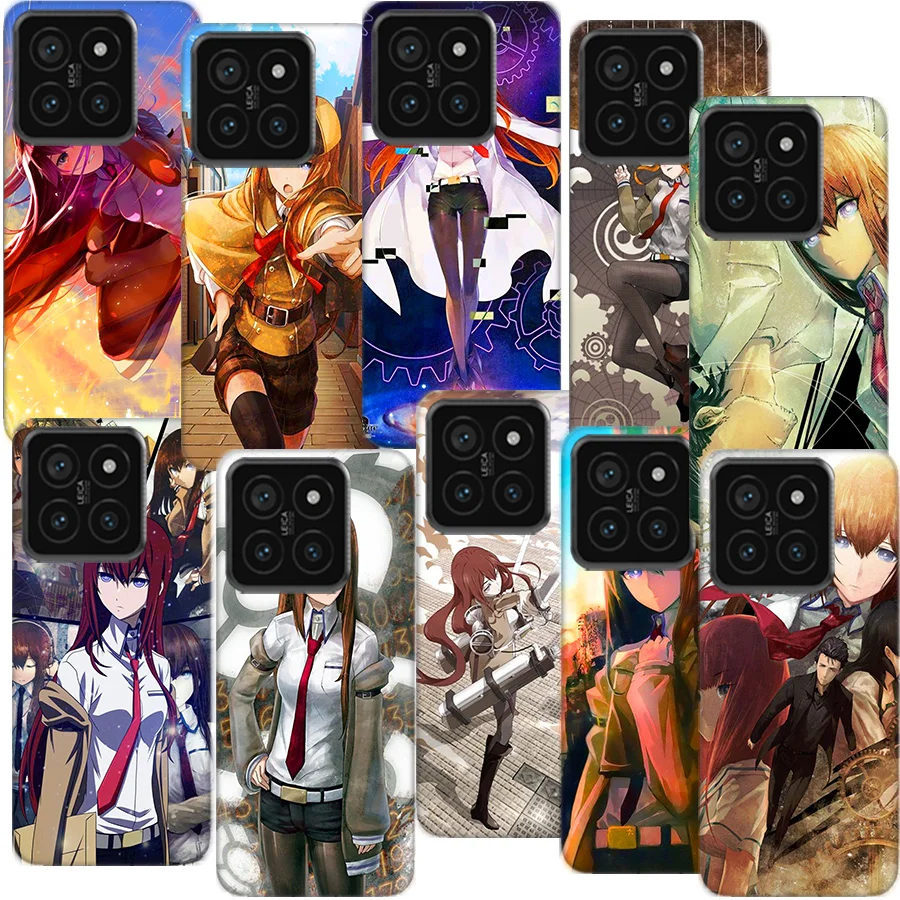 Anime Steins Gate Clear Phone Case For Xiaomi Poco F6 F5 X7 X6 Pro F3 X5 X4 NFC F4 X3 GT M5 M5S M4 M3 Pro F2 F1 Cover Coque Hard