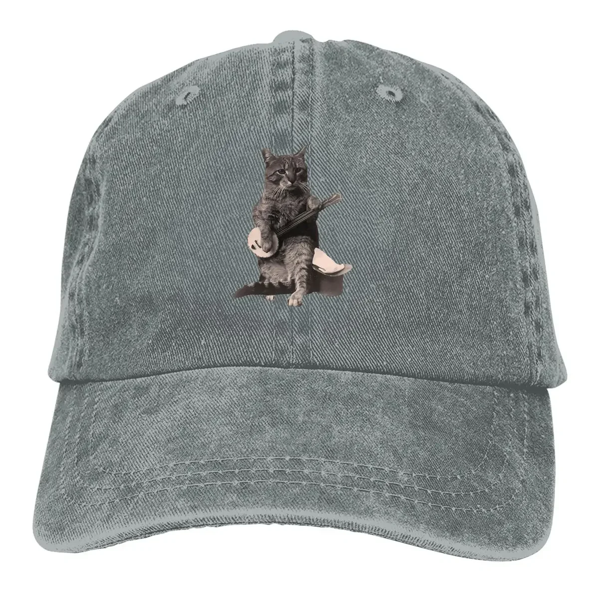 Cat Playing Banjo Baseball Cap Men Hats Women Visor Protection Snapback Guitar Lover Caps