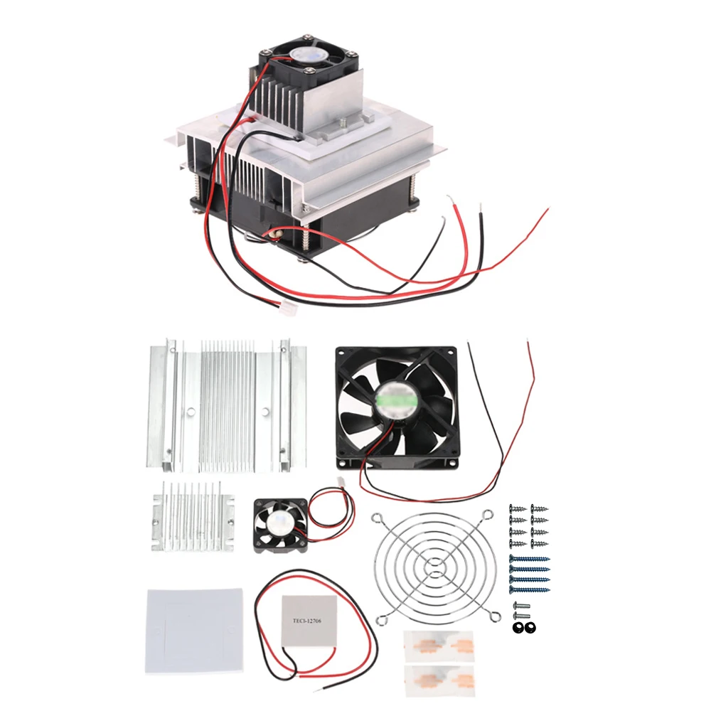 DIY Thermoelectric Peltier Refrigeration Cooling System Semiconductor Cooler Conduction Module+Radiator+Cooling Fan+TEC1-12706