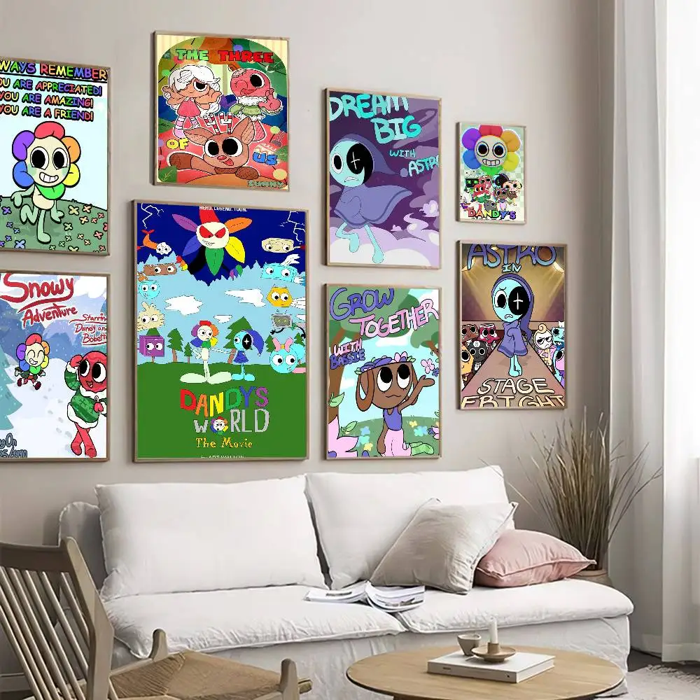 Game D-Dandys World Anime Posters Sticky HD Quality Wall Art Retro Posters for Home Kawaii Room Decor