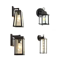 Bulb Included Outdoor E27 Wall Lantern Sconce Black Outside House Porch Lights for for Entryway, House Front Door Patio Garage