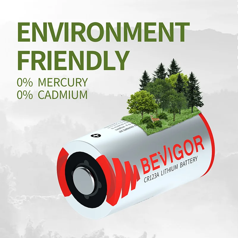 BEVIGOR CR123A 3 فولت بطاريات ليثيوم 6 قطعة 1500 مللي أمبير بطارية صور طويلة الأمد 3 فولت 123 بطارية لجهاز أمان المصباح