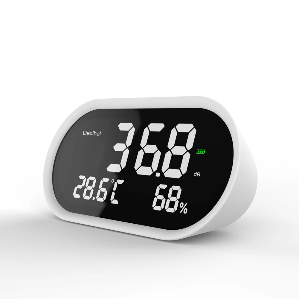 Decibel Meter Hygrothermograph for Noise Detection Gas Analyzers ABS Material White Color