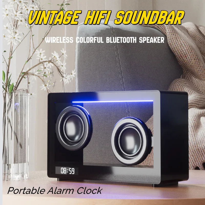 ใหม่ล่าสุดไร้สายโปร่งใสลําโพง TF Card แบบพกพาบลูทูธ 5.1 ลําโพง HIFI Home Bar ลําโพงเสียง