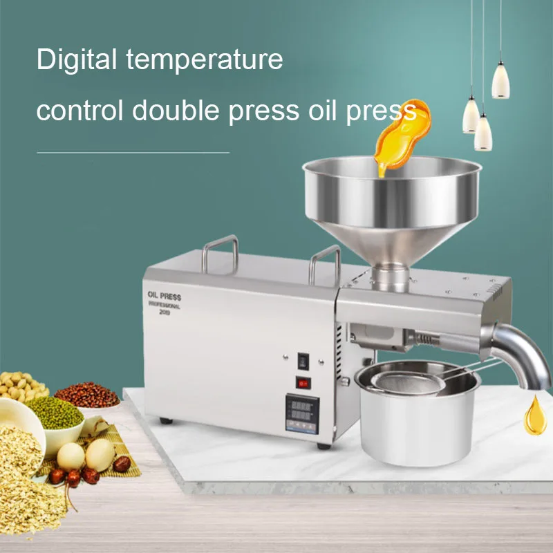 

220V/110V S8 Oil Press Machine 1500W Electric Oil Extractor Machine Stainless Steel Oil Presser with High Pressing Speed