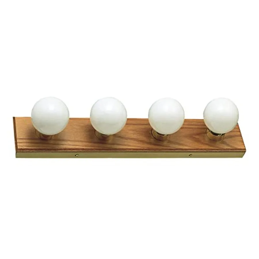 

500207 4-Light Vanity Strip Light Contemporary Dimmable for Bathroom Bedroom Makeup Vanity Honey Oak