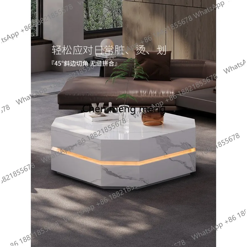 

Итальянский минималистичный многоугольный журнальный столик премиум-класса для гостиной, легкий люкс, из камня