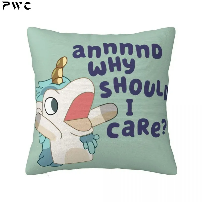 Blueys Unicorse Why Should I Care Square Pillow Case for Sofa Throw Pillow