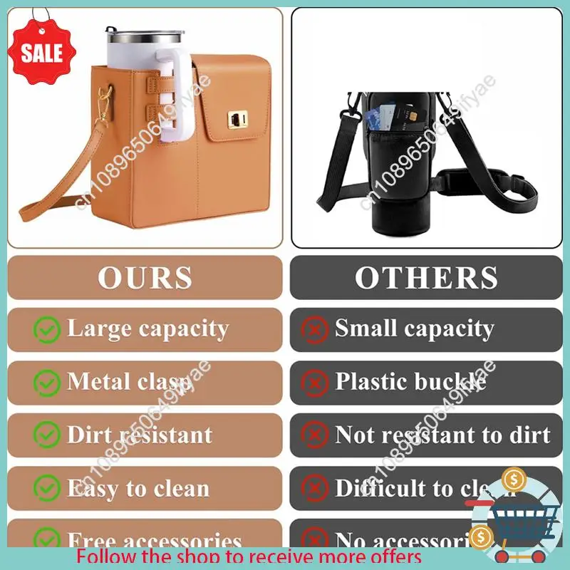 

Y67A-Crossbody Water Cup Storage Bag Adjustable Water Cup Holder Bag Travel Essential