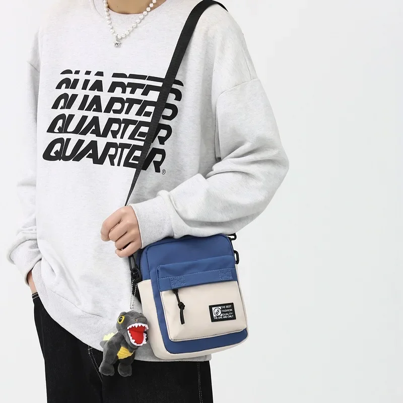 Women Men Canvas Shoulder Messenger Bags Small Korean Cute Fashion Female Crossbody Bag for Girl Boy 2023 Cloth Mini Handbags