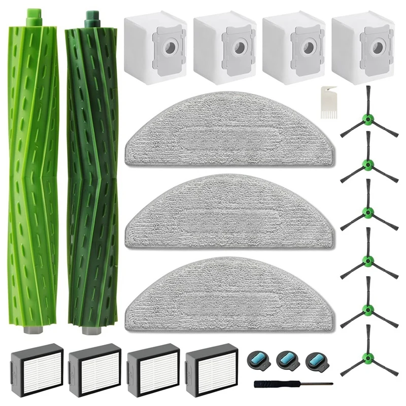 อะไหล่สำหรับ iRobot Roomba I5คำสั่งผสม + J5 + อุปกรณ์เสริมแปรงด้านข้างหลักแผ่นกรอง HEPA ถุงผ้าเก็บฝุ่น