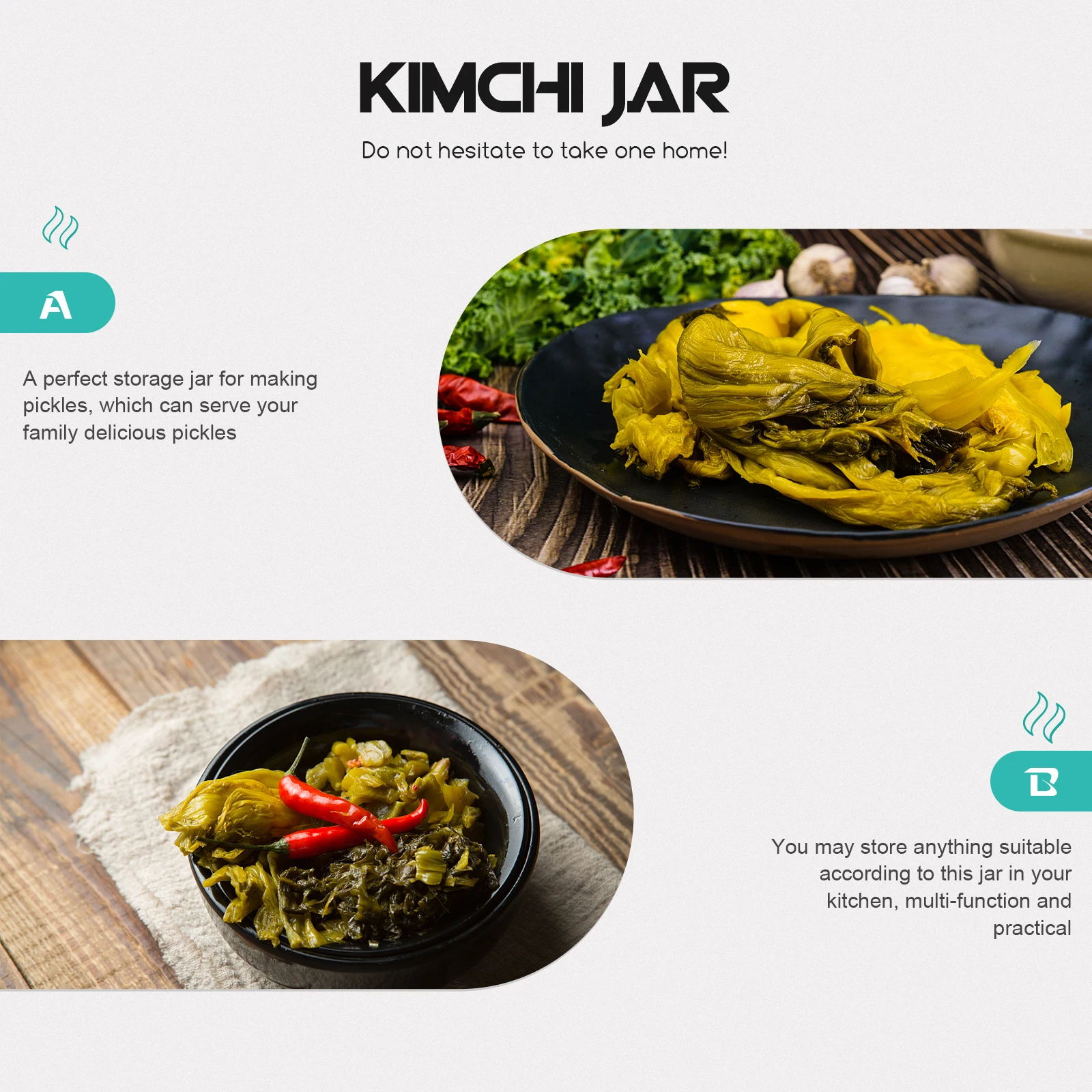 

Plastic Kimchi Jar Storage Container Smooth Surface Easy Clean Family Size Fermenting Pickle Jars Vegetable Storage Clear Lid
