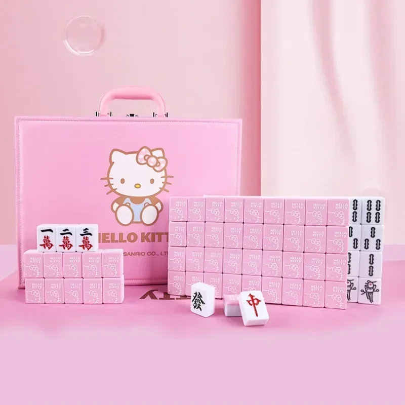 

1-Hand rubbing mahjong tiles household cartoon cute kitten pink