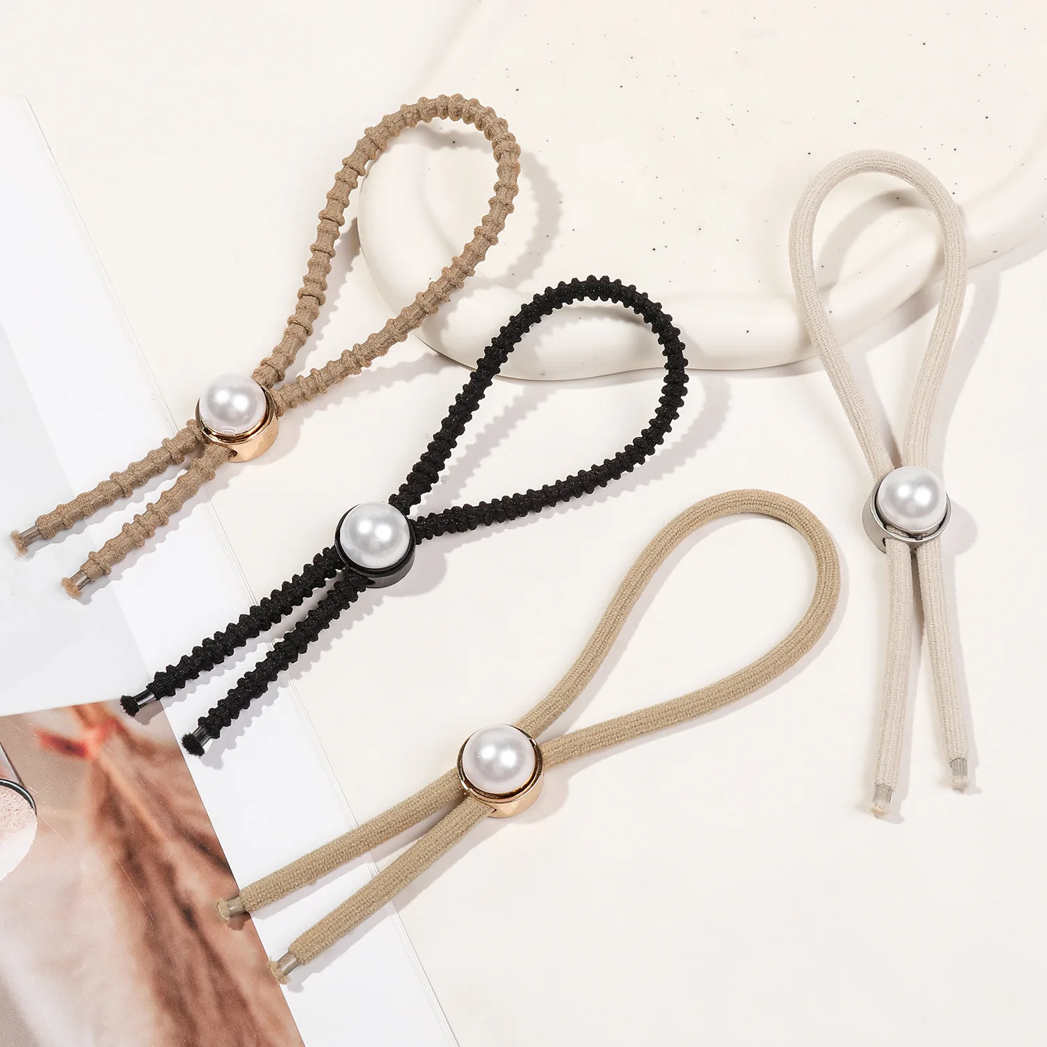 Hair Accessories Styling Pearl Adjustable Hair Rope Bands Hair Ties Turban Horsetail Headband Dreadlocks Long Elastic Hairbands