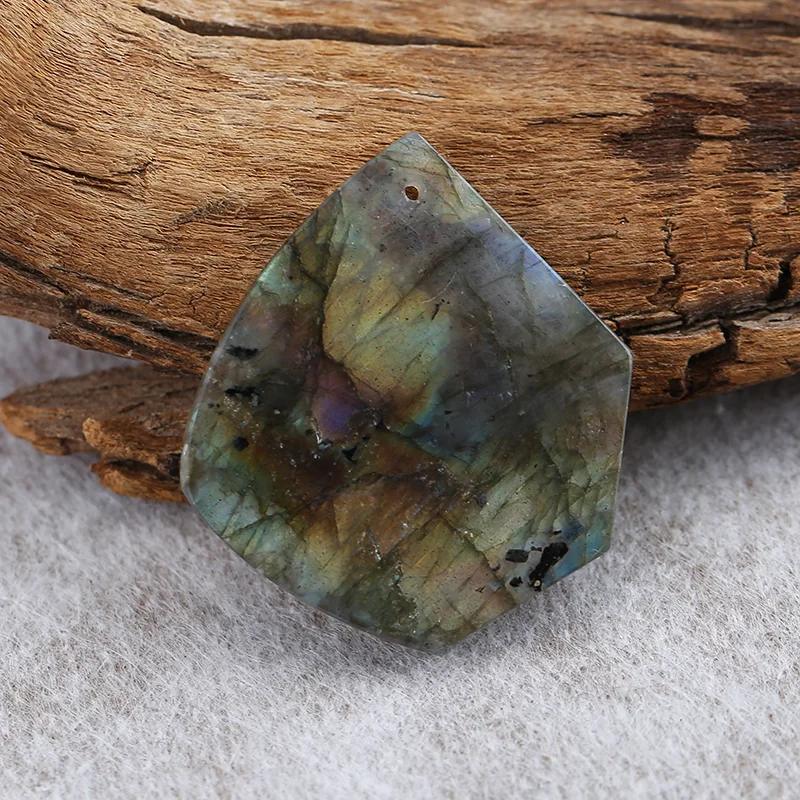 

Natural Labradorite Irregular Shape Pendant Beads for Jewelry Making, Handmade Natural stones beads