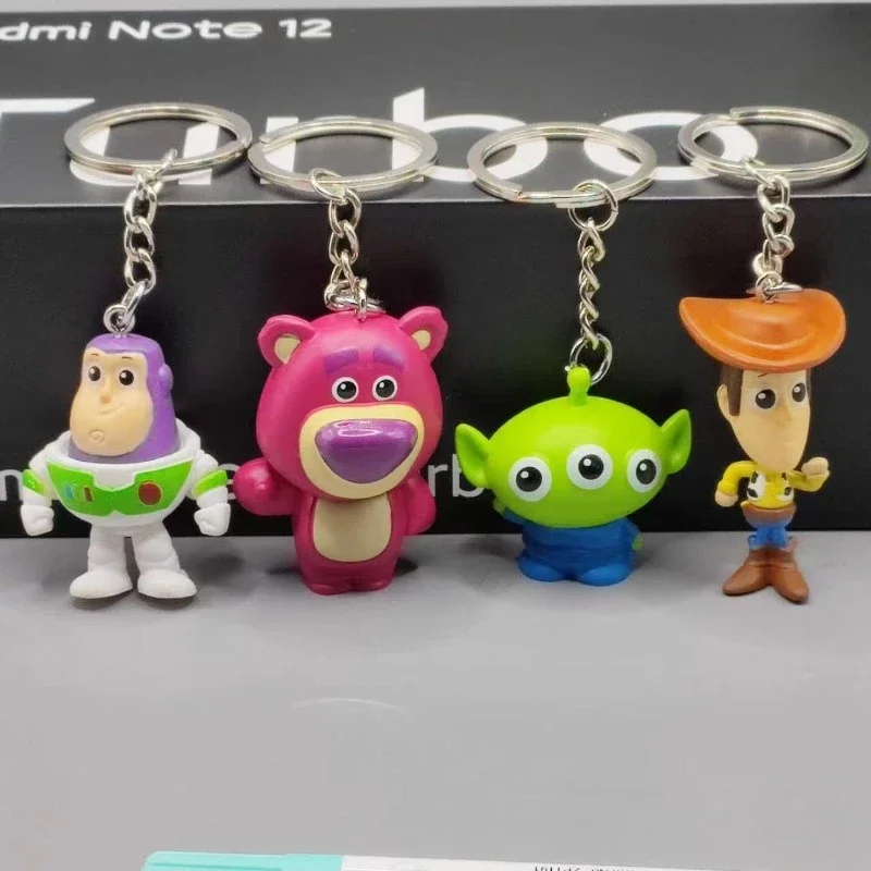 New Toy Story Keychain Cartoon Character Buzz Lightyear Alien Kawaii Pendant Bag Anime Accessories Doll