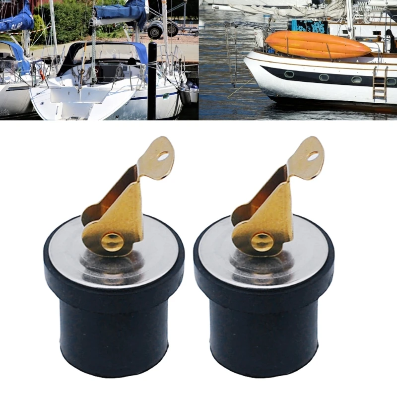 Marine Grade 7/8 Inch Diameter Brass Compression Drain Plug With Rubber Sealing Stopper For Boats And Yachts Maintenance