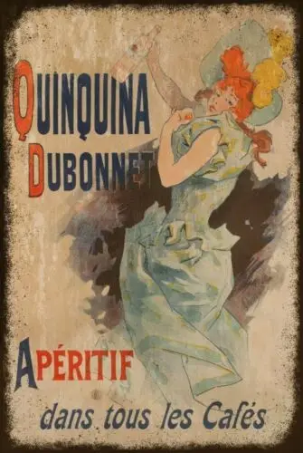 Dubonnet Quinquina Aperitif Advert,  Aged Look Vintage Retro Style Metal Sign