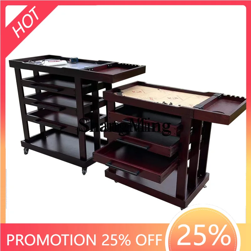 

SM new Wooden painting Movable trolley Shelf Wooden painting cabinet Oil painting tools