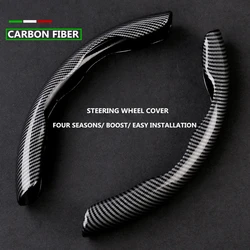 1Pair Car Steering Wheel Cover Carbon Fiber Non-slip For Mercedes Benz A B C E S Class W204 W205 W212 W213 W176 GLC CLA AMG W177