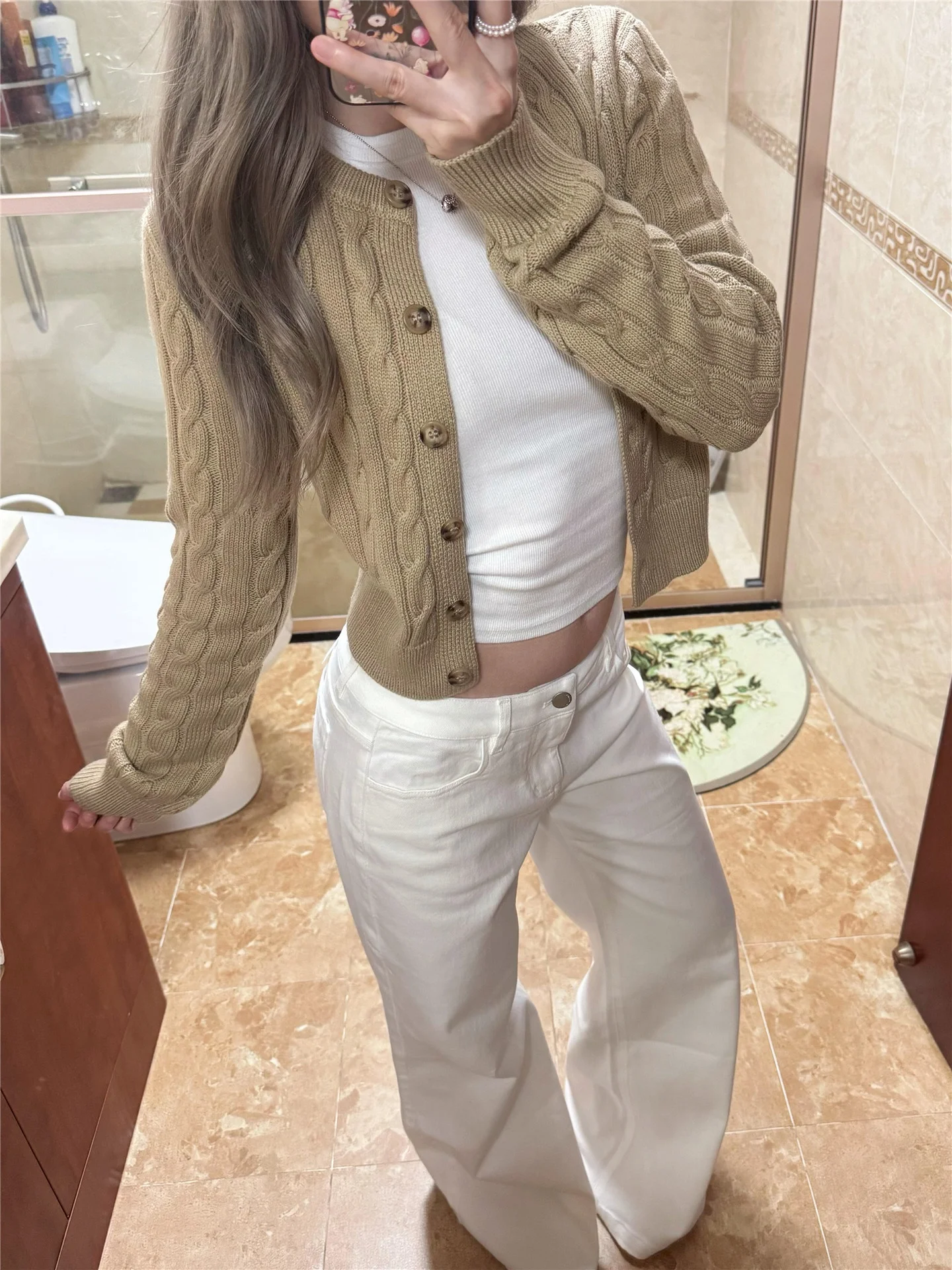 

Loose Low-Waist Bell Bottom Jeans Women's Casual Cotton Denim Pants Spring Fashion Slimming Drapey Wide Leg Floor-Length