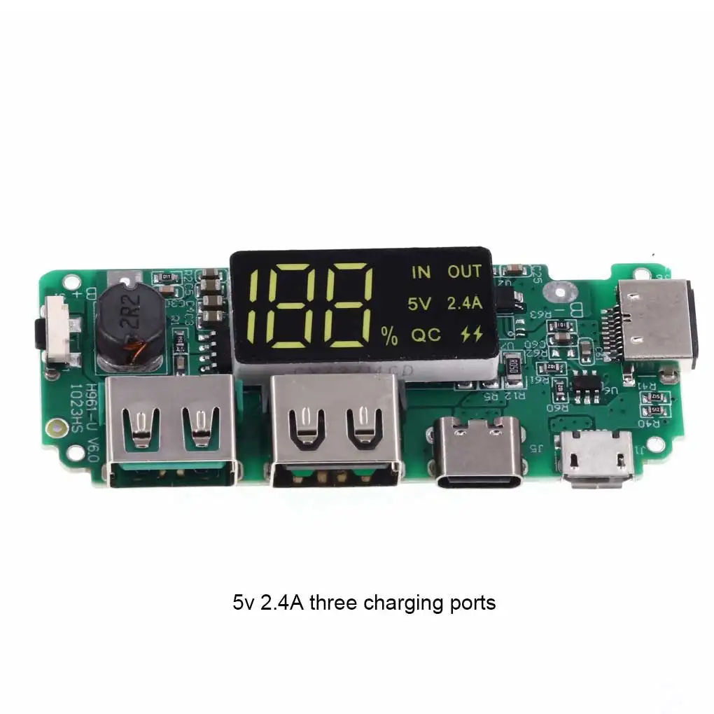 ABS Battery Charging Module Portable Detachable Multi-port 5V Digital Step-up Board Panel Accessories 3 Kinds of Port