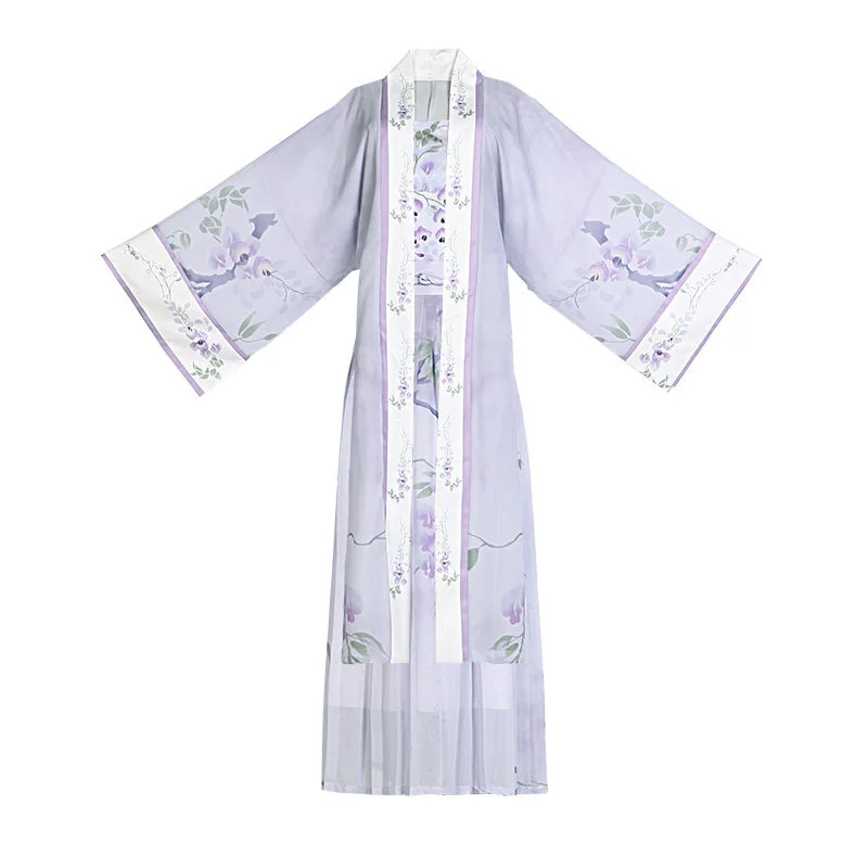 Vestido Hanfu Original para mujer, traje antiguo de elementos Han, longitud de cintura, Falda plisada, primavera y verano