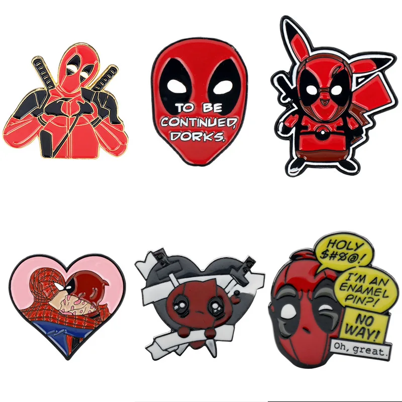 

Deadpool Marvel Animation Peripheral Oil Badge Brooch Pin Figure Clothing Decoration Accessories Children's Toy Birthday Gifts