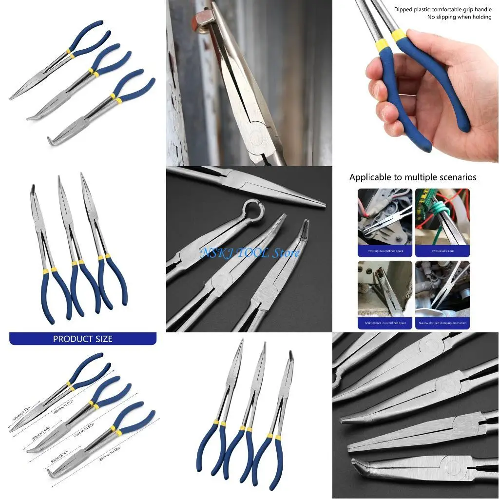 

L8RC Straight Tip 0 45 90 Degree Bent Needle Nose Hand Tool Spanner Clip Accessories