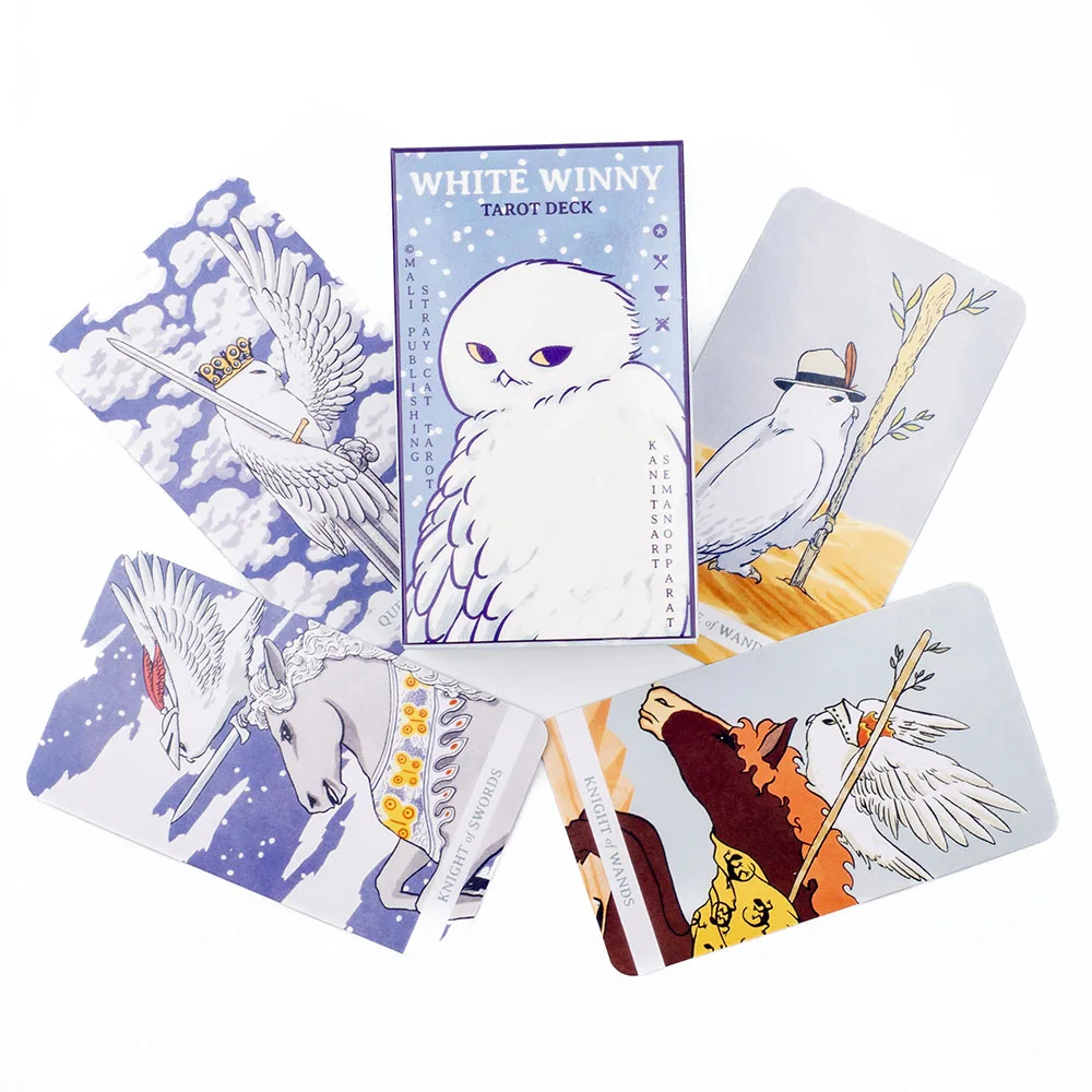 White Winny Tarot English Edition 80-Karten-Deck mit PDF-Anleitung, Fate Divination-Karten für Anfänger, Brettspiele – Detail 6