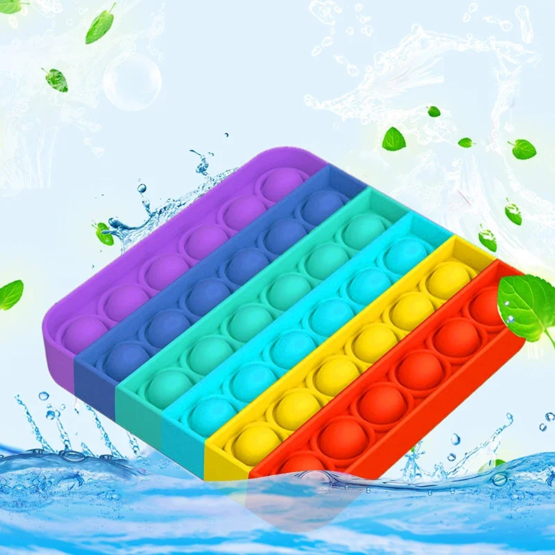 Сенсорная игрушка Push Pop Bubble Fidget, набор игрушек для снятия стресса для детей и взрослых, радужные инструменты против тревоги, офисные игрушки для снятия стресса