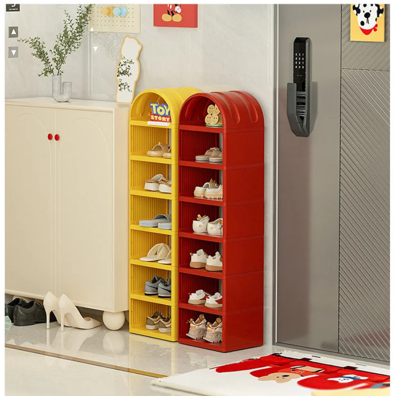 Easy-To-Assemble Children's Shoe Rack Multi-Layered Storage Organizer for Home Entrance Specific Small-Sized Shoe Cabinet