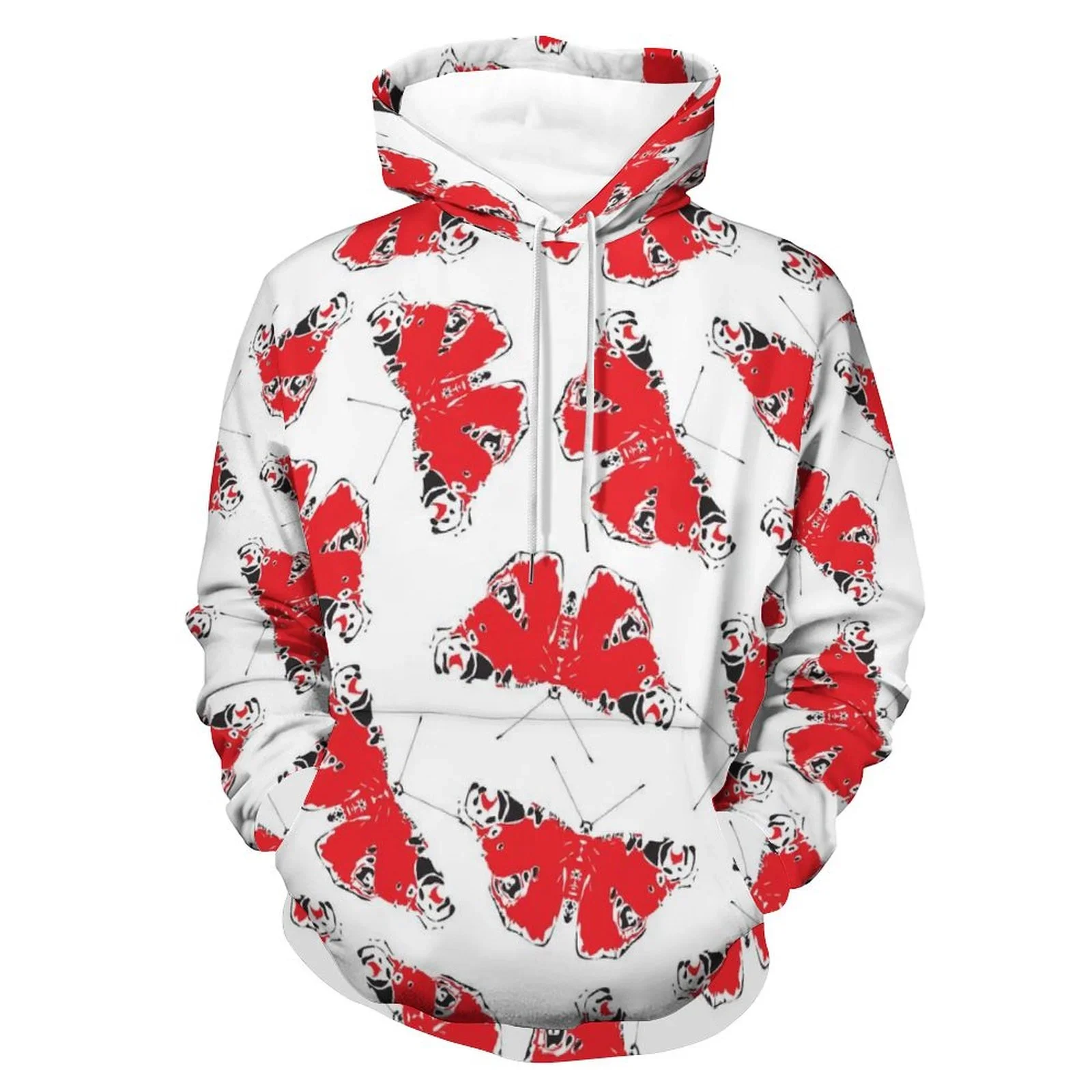 Buysing Men and Women Hoodie 3D Red Butterfly Pullover Oversized Sweatshirts Men Clothing Y2k Hoodies Leisure T-shirts for Men