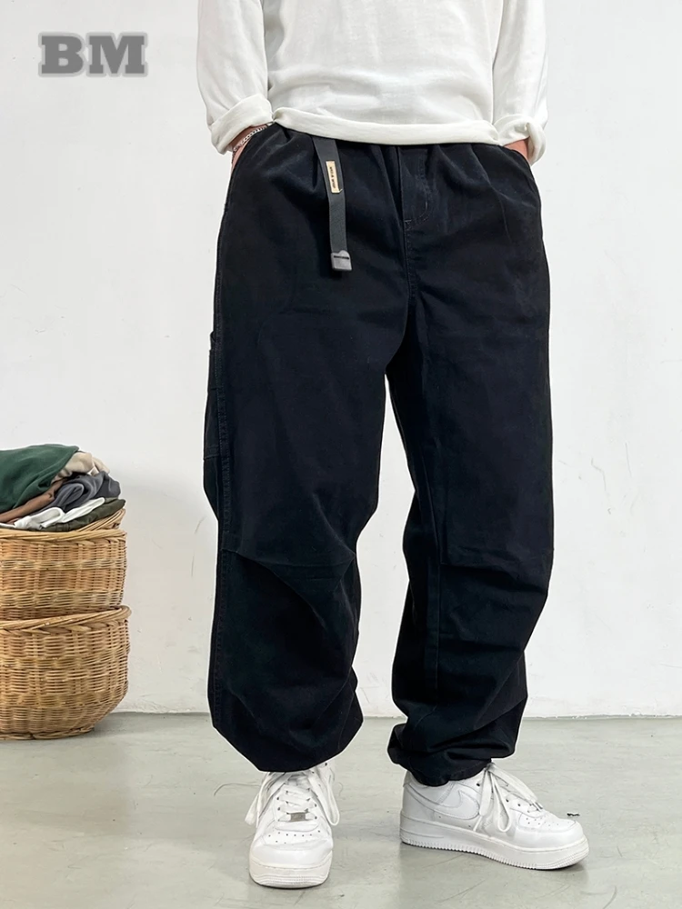 American High Quality Vintage Plus Size Cargo Men Pants Streetwear Baggy Casual Pants Harajuku Trend Straight-Leg Trousers Male