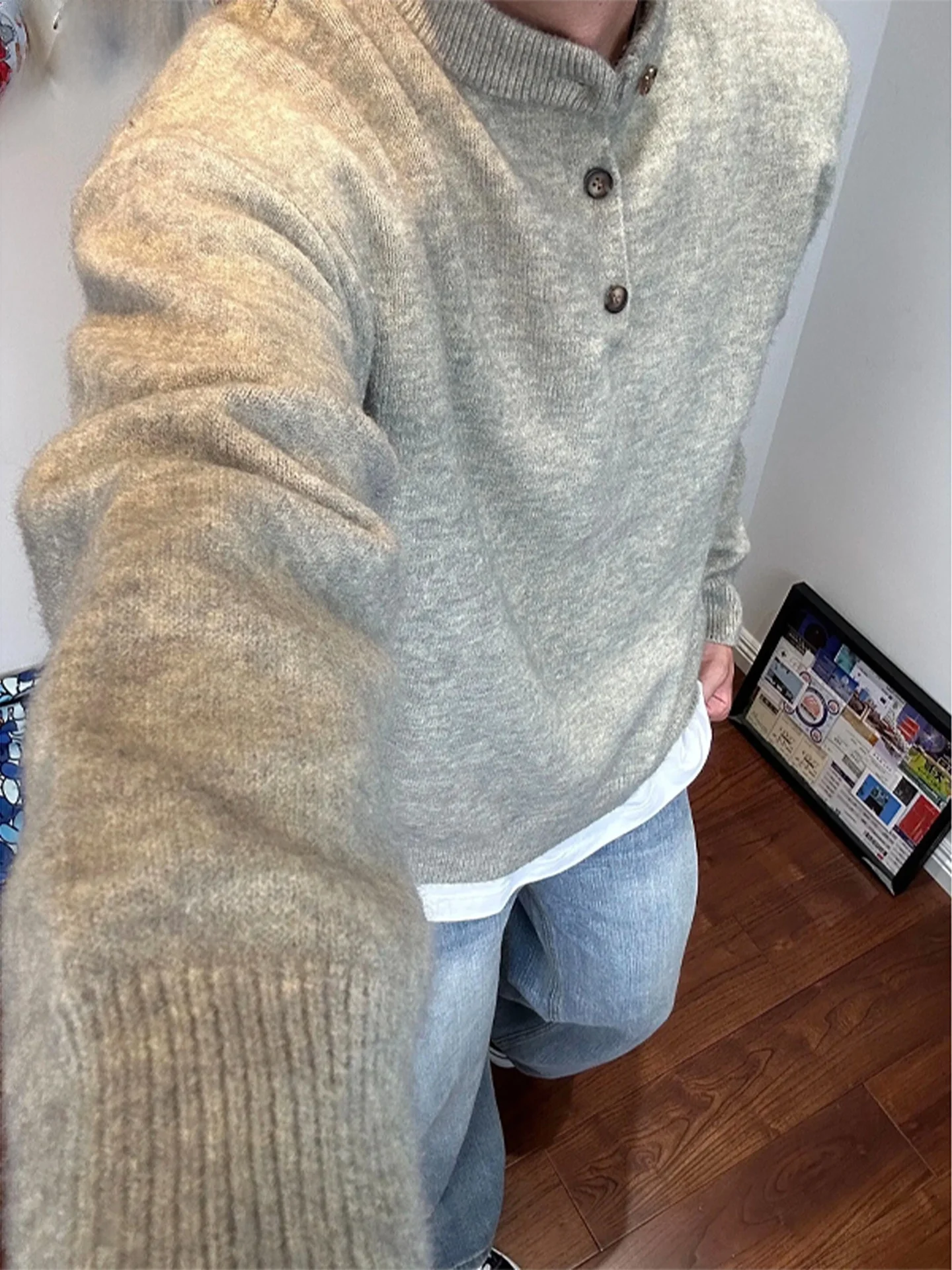 

American Sle Henry Ne Sweater Men's Autumn Winter Thi Soft Knitted irt High Sensation Inner Match Base Yarn irt
