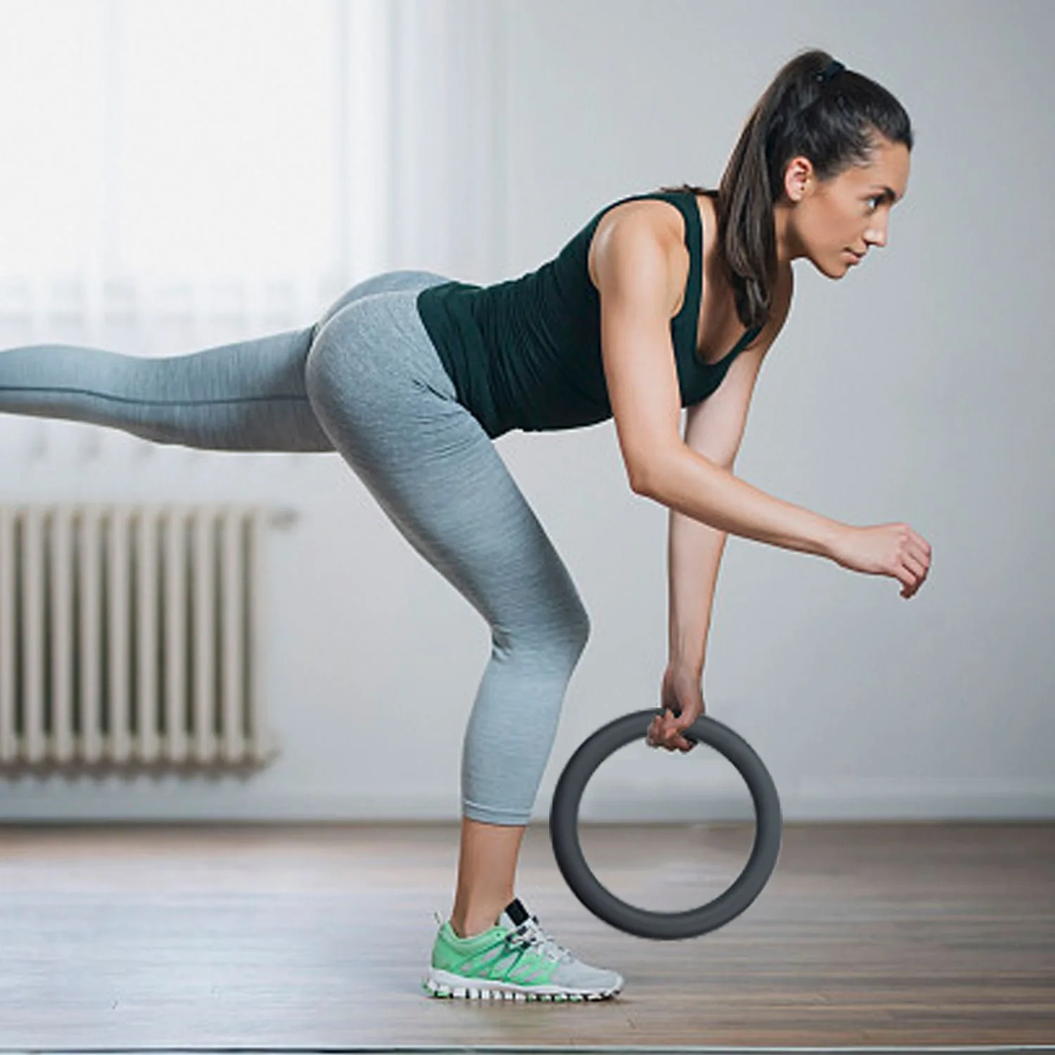 5 funtów silikonowy żelazny pierścień Kettlebell przysiad trening siłowy hantle do podnoszenia dzwonka