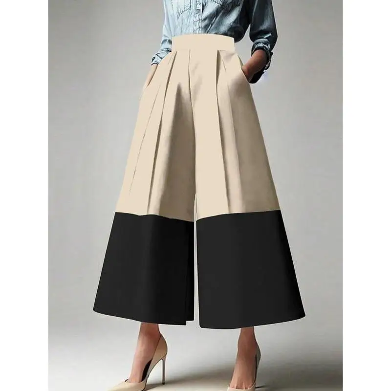 ex Pantalones casuales Color Blo ket Pierna ancha Pantalones de tubo rectos cómodos para hombres y mujeres Material de PVC neutro