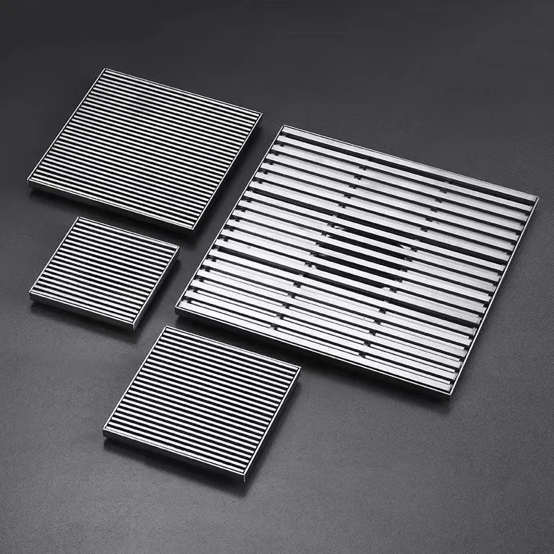 12/15/20/30cm Square Linear Bathroom Floor Drains Anti-Odor Shower Drainage Stainless Steel Floor Drain