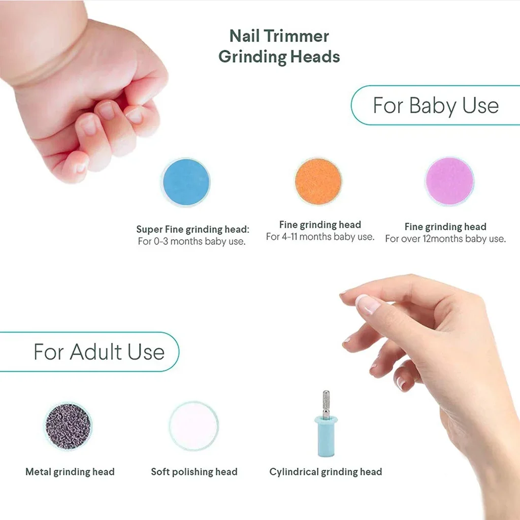 Multifunctional Baby Electric Nail Trimmer Child Nail Polisher Tool Infant Fingernail Cutter Trimmer Set for Baby Care view 4