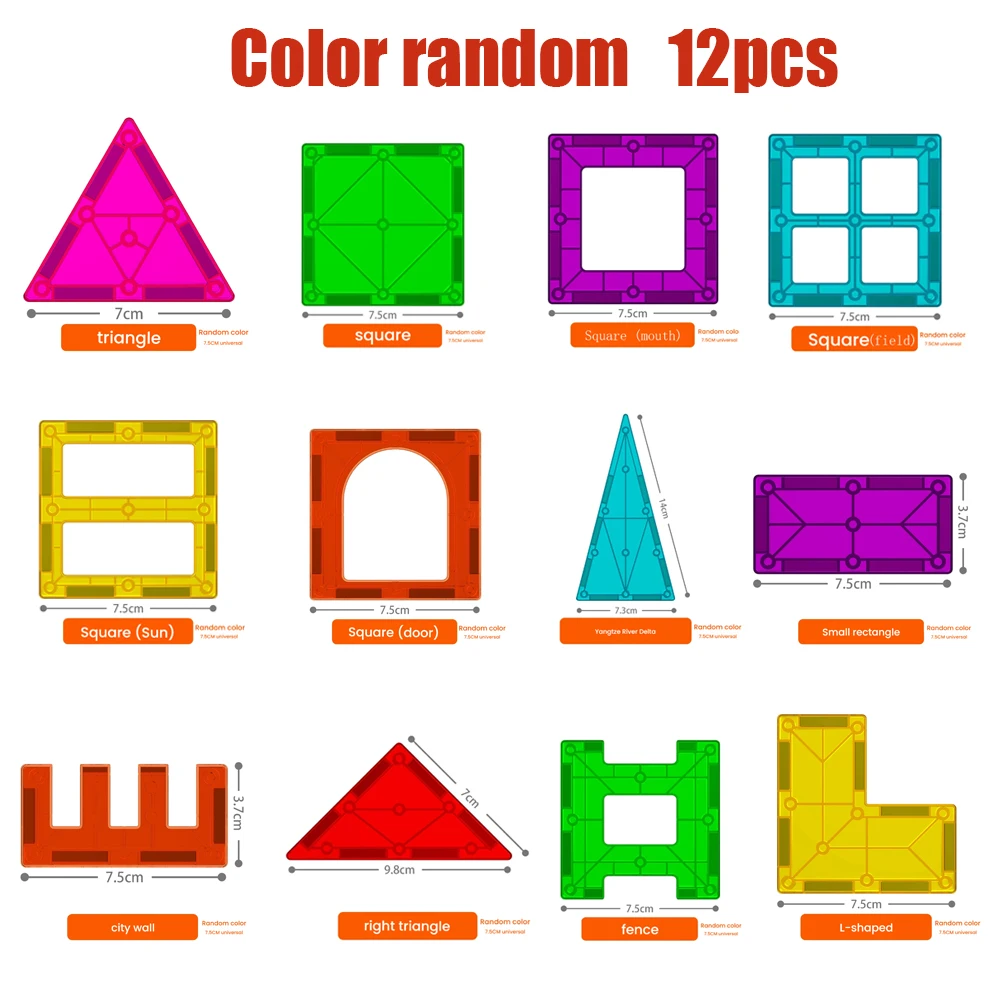 Big Size Magnetic Building Blocks Magnetic Tiles Magnet Designer Construction Blocks Montessori Educational Toys For Kids