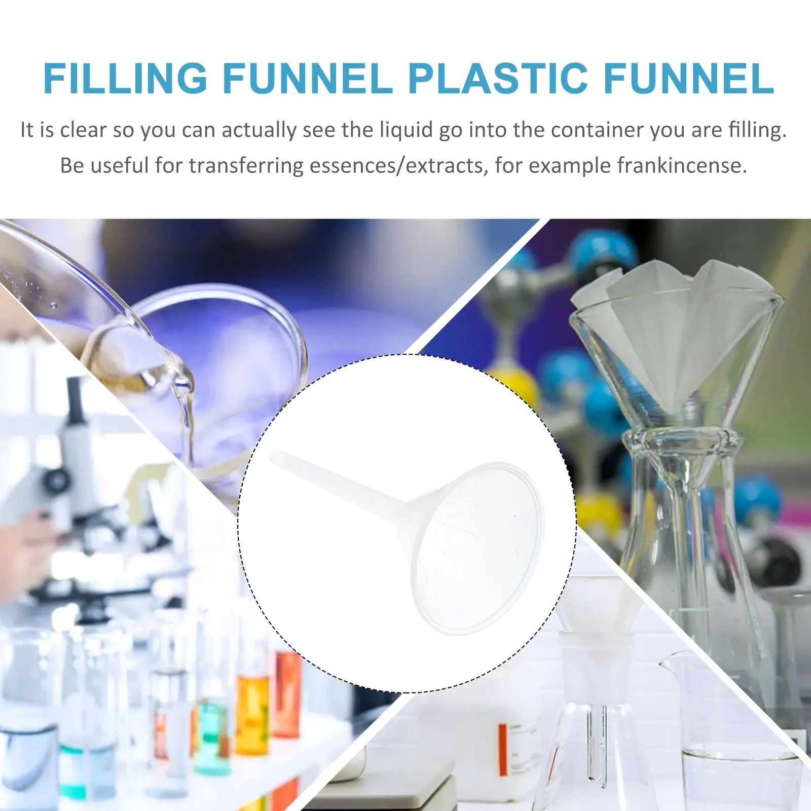 12pcs Plastic Funnel 75mm Triangle Filter Scientific Lab Tools Lightweight Corrosion Resistant Practical Kitchen Bar Use