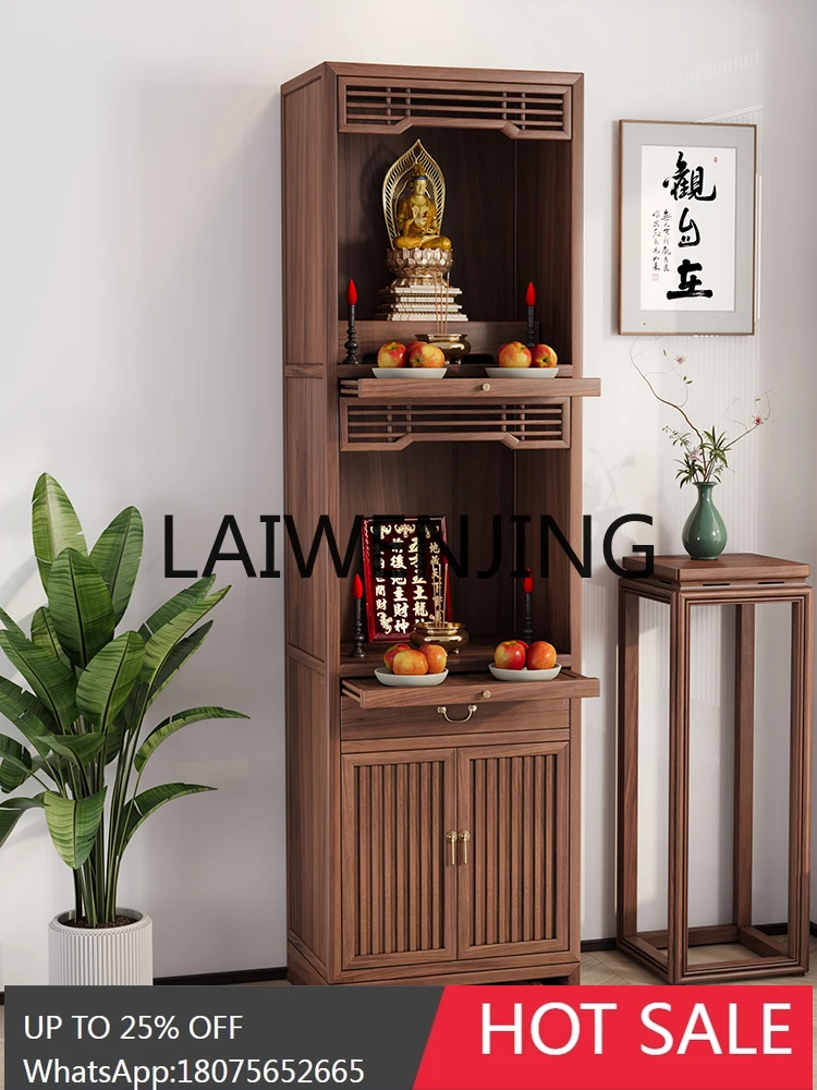 Household Buddha Shrine Cabinet Solid Wood Three-Layer Modern Ancestor God of Wealth Landlord Buddha Cabinet