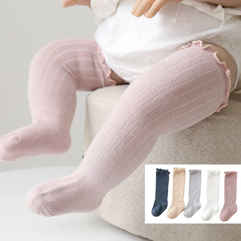 Baby Socks Girl Non Slip Newborn Infant Cute Knee High Socks Children's Mather Kids Princess Cotton long Socks Baby Accessories