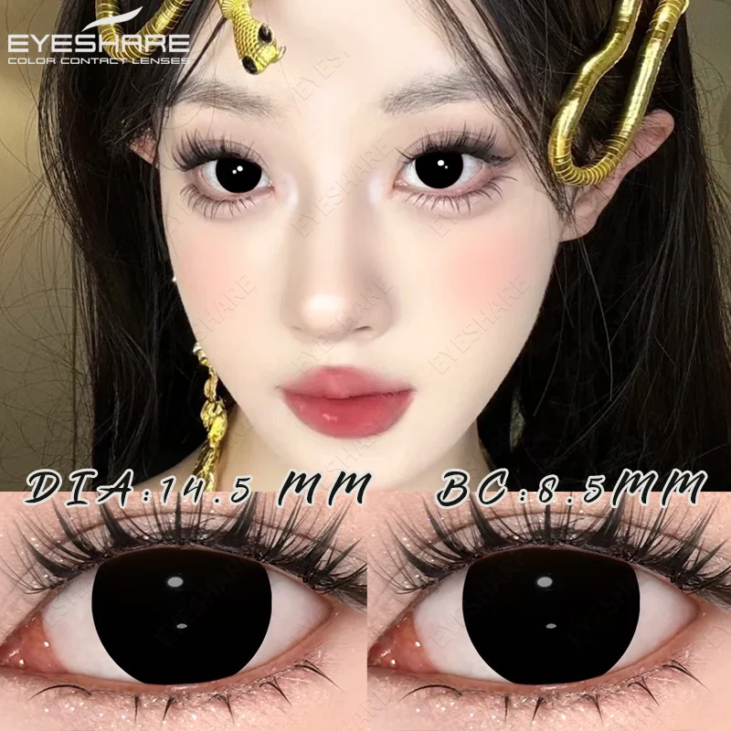 EYESHARE 1 Paar Halloween-Cosplay-Kontaktlinsen, rote Anime-Linsen, weiße Kontaktlinsen, schwarze Linsen, verrückte Augenlinsen, für die jährliche Anwendung – Detail 19
